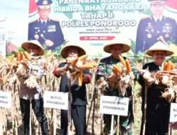 Dandim Ponorogo Hadiri Panen Raya Jagung Hibrida Bhayangkara Tahap II Polres Ponorogo