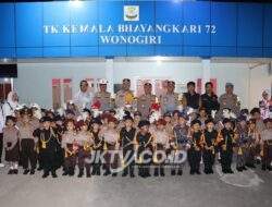 Polres Wonogiri Libatkan Siswa TK Bhayangkari Sambut Kedatangan Presiden RI di Kartasura   