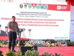 Kapolres Madiun Kota Hadiri Kunker Menteri Infrastruktur dan Pembangunan Kewilayahan Tinjau TPA Winongo Madiun
