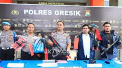 Polres Gresik Ringkus Komplotan Residivis Pencuri Kabel PLN Lintas Daerah di Ngawi
