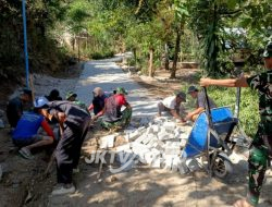 Jiwa Korsa dan Kemanunggalan TNI-Rakyat Jadi Kekuatan TMMD di Desa Bulu Lor