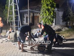 Lembur Malam, Babinsa Bulu Lor Terus Kawal Proyek TMMD 129